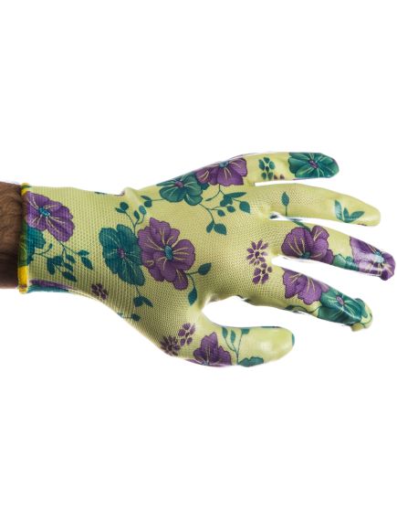 Перчатки садовые с прозрачным нитриловым покрытием L-XL зеленые GRINDA 11295-XL, фото , изображение 4 - Метэкс