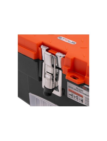 Ящик для инструмента 16" с металлическими замками 410x210x175 мм STELS 90746, фото , изображение 10 - Метэкс