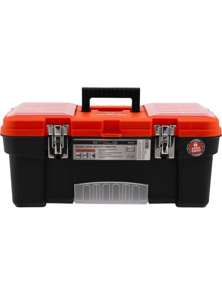 Ящик для инструмента 20" с металлическими замками 510x255x225 мм STELS 90747, фото , изображение 3 - Метэкс
