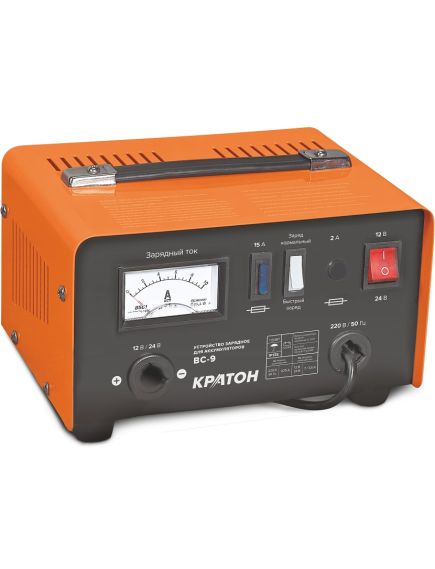 Зарядное устройство КРАТОН (12/24 В, 25-90 А*ч, max 9 A) BC-9 (30601004), фото  - Метэкс