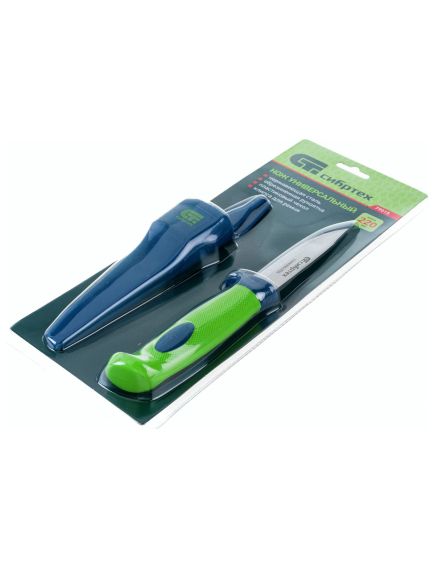 Нож универсальный с чехлом обрезиненная рукоятка 220 мм лезвие - 100 мм СИБРТЕХ 79015, фото , изображение 3 - Метэкс