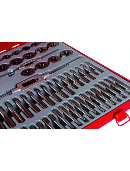 Набор метчиков и плашек М2-М18 110 шт металлический кейс MATRIX 773110, фото , изображение 3 - Метэкс