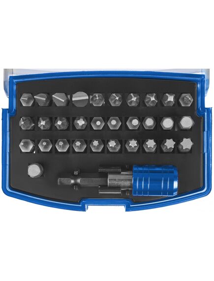 Набор бит 32 предмета пластиковый бокс ЗУБР 26394-H32, фото , изображение 4 - Метэкс