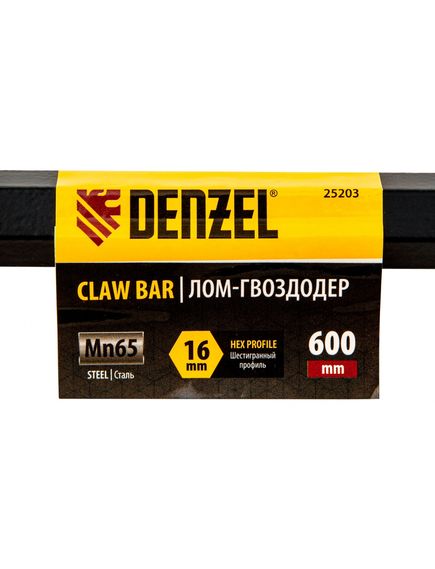 Лом-гвоздодер 600 мм шестигранный 16 мм DENZEL 25203, фото , изображение 6 - Метэкс