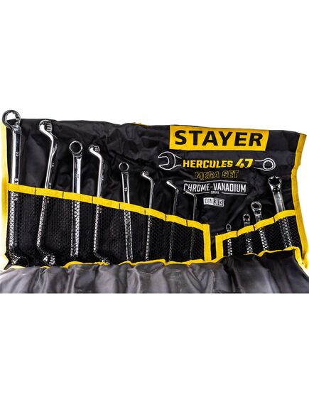 Набор ключей гаечных 6-32 мм 47 шт Hercules STAYER 27082-H47, фото , изображение 5 - Метэкс