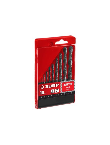 Набор сверл по металлу 1-10 мм (10 шт) Р4М2 ЗУБР 29605-H10, фото , изображение 2 - Метэкс