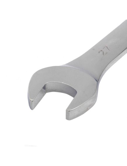 Ключ комбинированный трещоточный 27 мм зеркальный хром MATRIX 14816, фото , изображение 2 - Метэкс