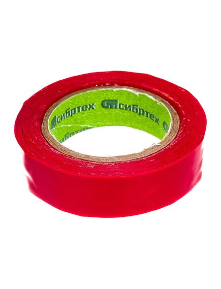 Изолента ПВХ 15 мм х 10 м красная СИБРТЕХ 88789, фото , изображение 5 - Метэкс