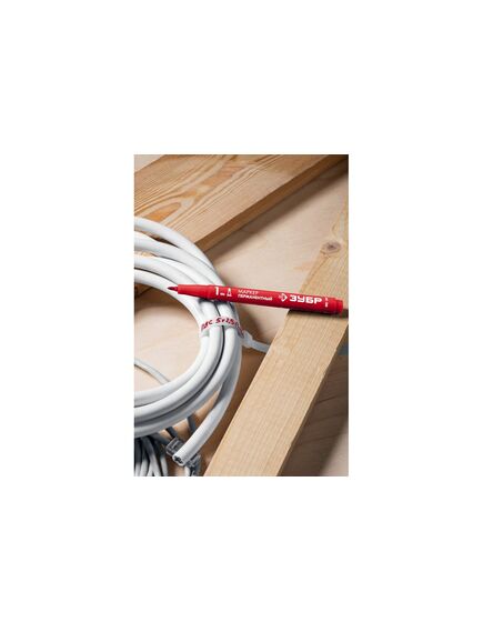 Маркер по металлу тонкий 1 мм красный ЗУБР 06320-3, фото , изображение 2 - Метэкс