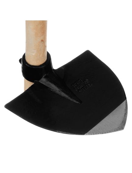 Кетмень остроконечный 190х240х900 мм цельнокованый деревянный лакированный черенок СИБРТЕХ 62369, фото , изображение 4 - Метэкс