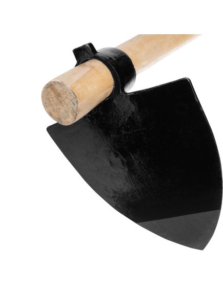 Кетмень остроконечный 190х240х900 мм цельнокованый деревянный лакированный черенок СИБРТЕХ 62369, фото , изображение 5 - Метэкс