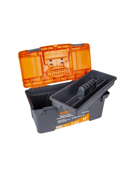 Ящик для инструмента 16" 410 х 220 х 195 мм пластик AMIGO 74790, фото , изображение 2 - Метэкс