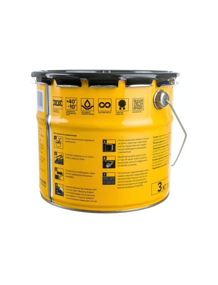 AquaMast фундамент ( 3кг) мастика битумная, фото , изображение 4 - Метэкс