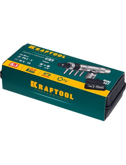 Отвертка ударно-поворотная 6 предметов KRAFTOOL 25555, фото , изображение 4 - Метэкс