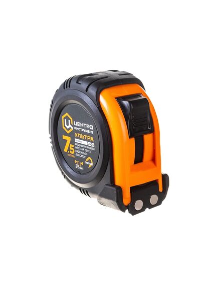 Рулетка 7,5 м х 25 мм "УЛЬТРА" с фиксатором магнитная ЦЕНТРОИНСТРУМЕНТ 7.5-25, фото , изображение 2 - Метэкс