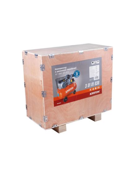 Компрессор ременной масляный (1,8 кВт, 300л/мин, 50л, 220В) КРАТОН AC-300-50-BDV (30101038), фото , изображение 7 - Метэкс