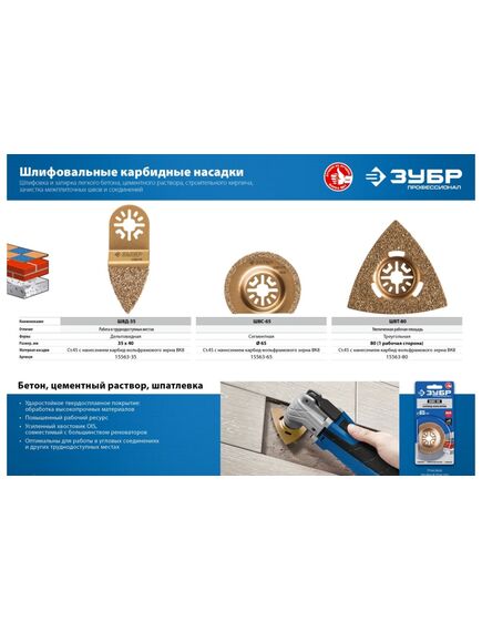 Насадка для реноватора шлифовальная карбид-вольфрам ШВС-65 (65 мм) ЗУБР 15563-65, фото , изображение 4 - Метэкс