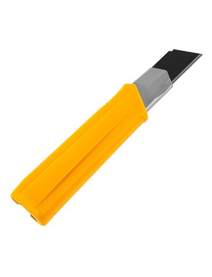 Нож 25 мм сменное лезвие SK4 корпус из TPR винтовой фиксатор DENZEL 78945, фото , изображение 2 - Метэкс