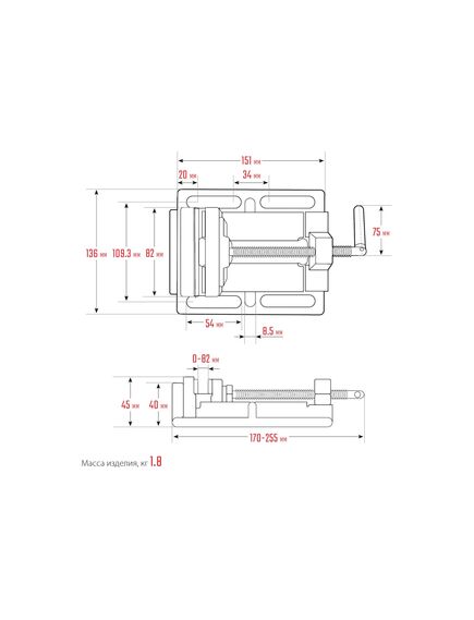 Тиски станочные 75 мм ЗУБР 32721-75, фото , изображение 7 - Метэкс