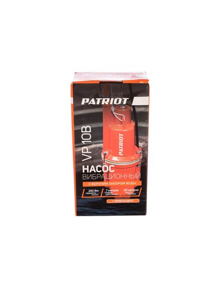 Насос вибрационный (300 Вт, 18 л/мин, напор 70 м) верх PATRIOT VP 10B (315302481), фото , изображение 3 - Метэкс