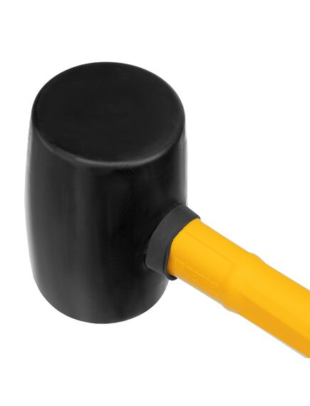 Киянка резиновая 450 г черная резина фибергласовая рукоятка c TPR покрытием DENZEL 11144, фото , изображение 3 - Метэкс