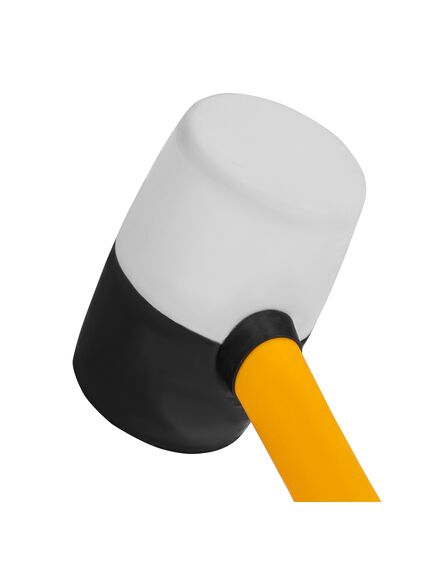 Киянка резиновая 450 г черно-белая резина фибергласовая рукоятка DENZEL 7711171, фото , изображение 3 - Метэкс