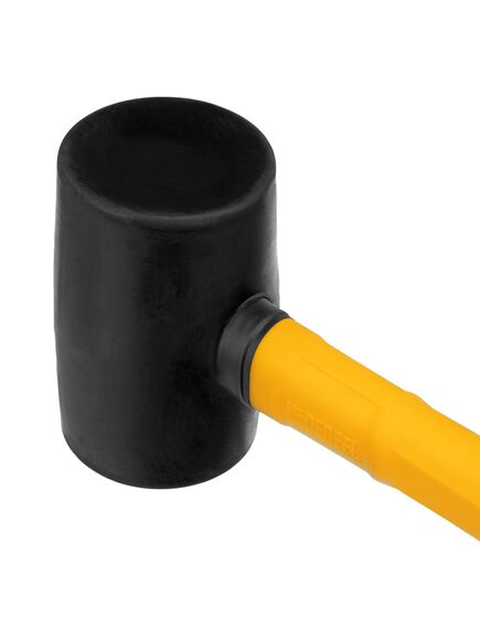 Киянка резиновая 225 г черная резина фибергласовая рукоятка c TPR покрытием DENZEL 11143, фото , изображение 3 - Метэкс