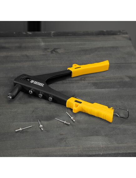 Заклепочник 255 мм заклепки 2,4-3,2-4,0-4,8 мм DENZEL 40440, фото , изображение 7 - Метэкс