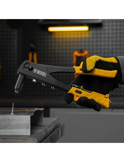 Заклепочник 255 мм заклепки 2,4-3,2-4,0-4,8 мм DENZEL 40440, фото , изображение 8 - Метэкс