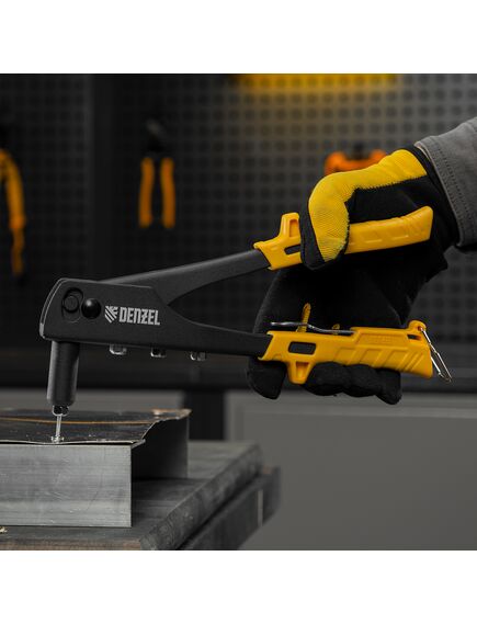 Заклепочник 255 мм заклепки 2,4-3,2-4,0-4,8 мм DENZEL 40440, фото , изображение 9 - Метэкс