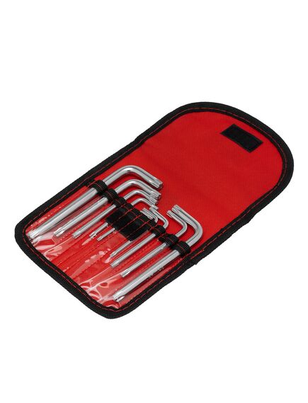 Набор ключей имбусовых TORX T10-T50 9 шт короткие чехол MATRIX 12312, фото , изображение 2 - Метэкс