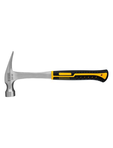 Молоток-гвоздодер 560 г цельнометаллический двухкомпонентная рукоятка DENZEL 10424, фото , изображение 3 - Метэкс