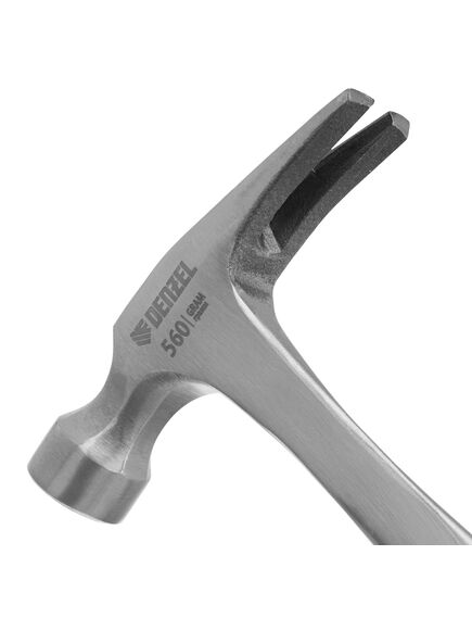 Молоток-гвоздодер 560 г цельнометаллический двухкомпонентная рукоятка DENZEL 10424, фото , изображение 5 - Метэкс