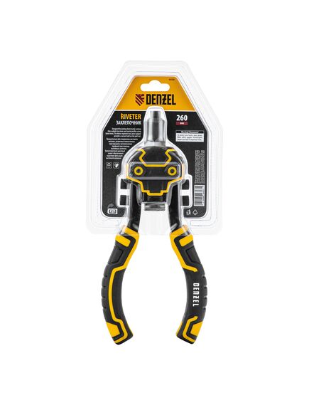 Заклепочник двуручный 250 мм заклепки 2,4-3,2-4,0-4,8-6,4 мм DENZEL 40500, фото , изображение 9 - Метэкс