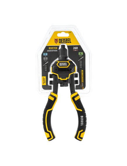 Заклепочник двуручный 250 мм заклепки 2,4-3,2-4,0-4,8-6,4 мм DENZEL 40500, фото , изображение 10 - Метэкс