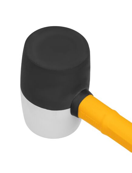 Киянка резиновая 450 г черно-белая резина фибергласовая рукоятка c TPR покрытием DENZEL 11102, фото , изображение 3 - Метэкс