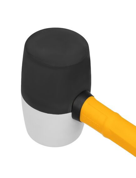 Киянка резиновая 680 г черно-белая резина фибергласовая рукоятка c TPR покрытием DENZEL 11103, фото , изображение 3 - Метэкс