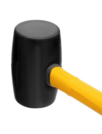 Киянка резиновая 680 г черная резина фибергласовая рукоятка c TPR покрытием DENZEL 11145, фото , изображение 3 - Метэкс