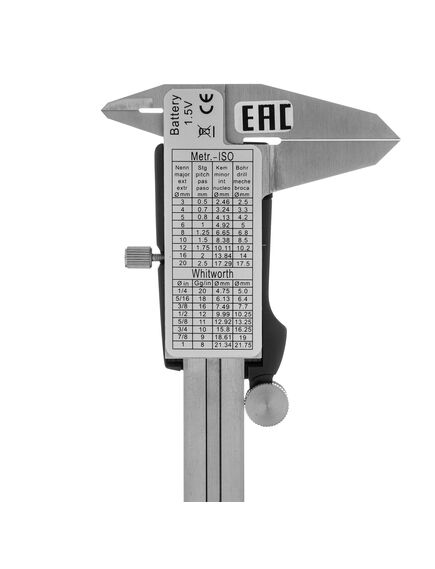 Штангенциркуль 150 мм электронный с глубиномером DENZEL 31613, фото , изображение 5 - Метэкс