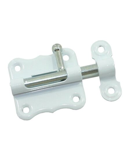 Задвижка накладная ЗТ (Ц.Д.) белый, фото , изображение 2 - Метэкс